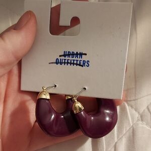 Urban Outfitters Purple and Gold Women's Earrings